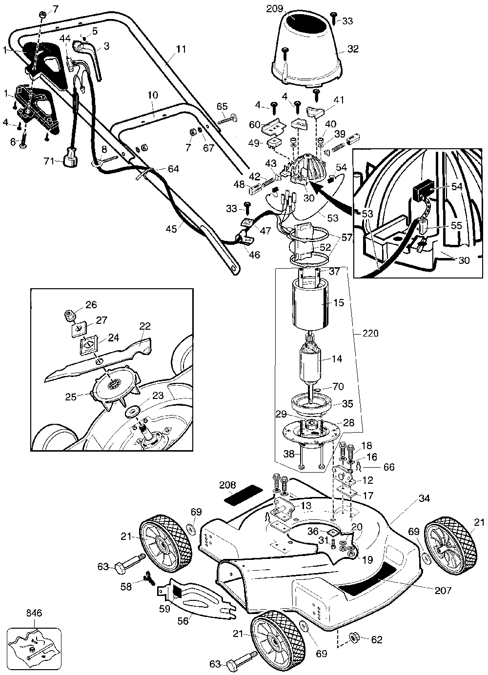 Exploded Diagram A Diagram and Parts List for LMM200 Type 1 Black and Decker Lawn Mower